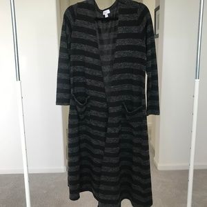 Lularoe Sarah Black and Grey stripe